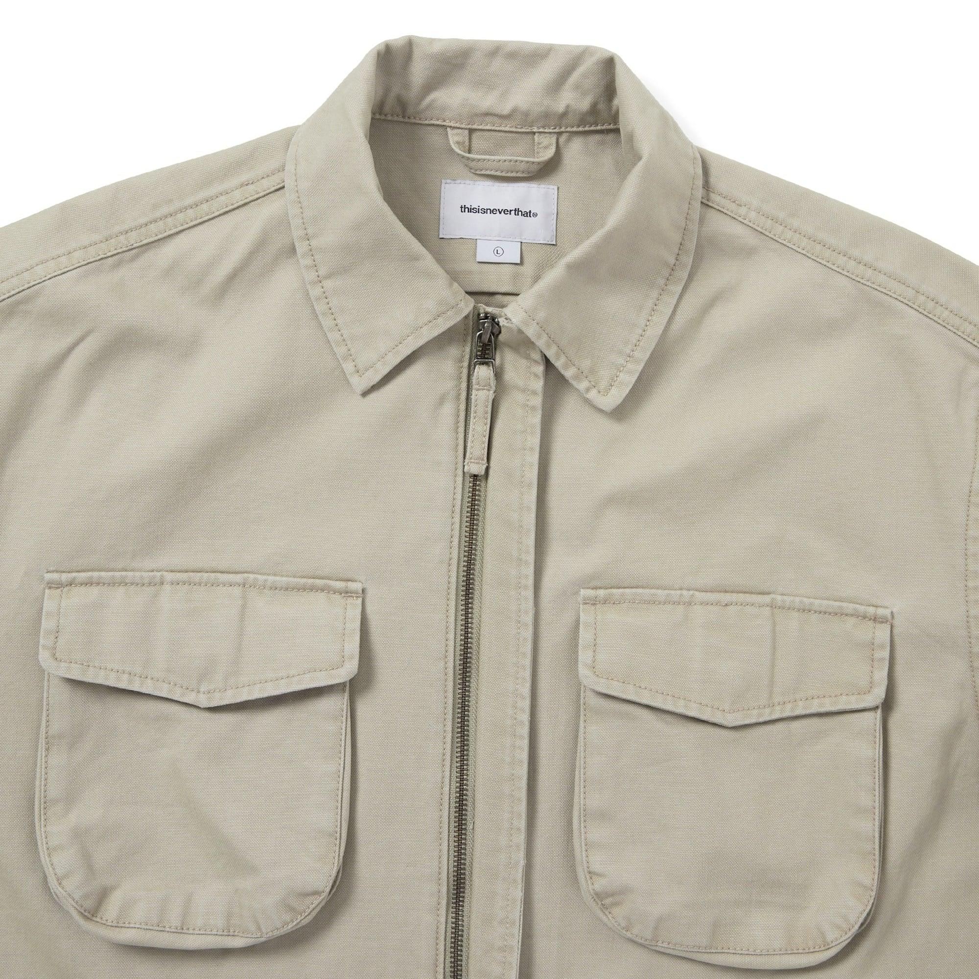 thisisneverthat Washed Zip Shirt - Stone - Image 5