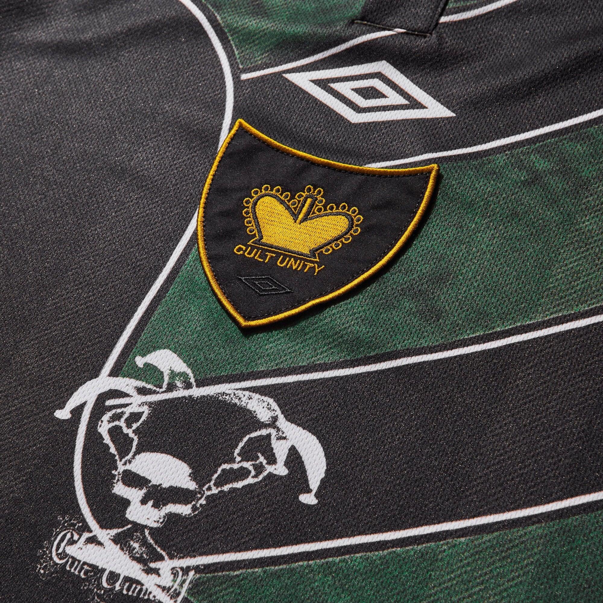 Umbro By Slam Jam 95 96 Long Sleeve Polo - Dark Green Black - Image 3