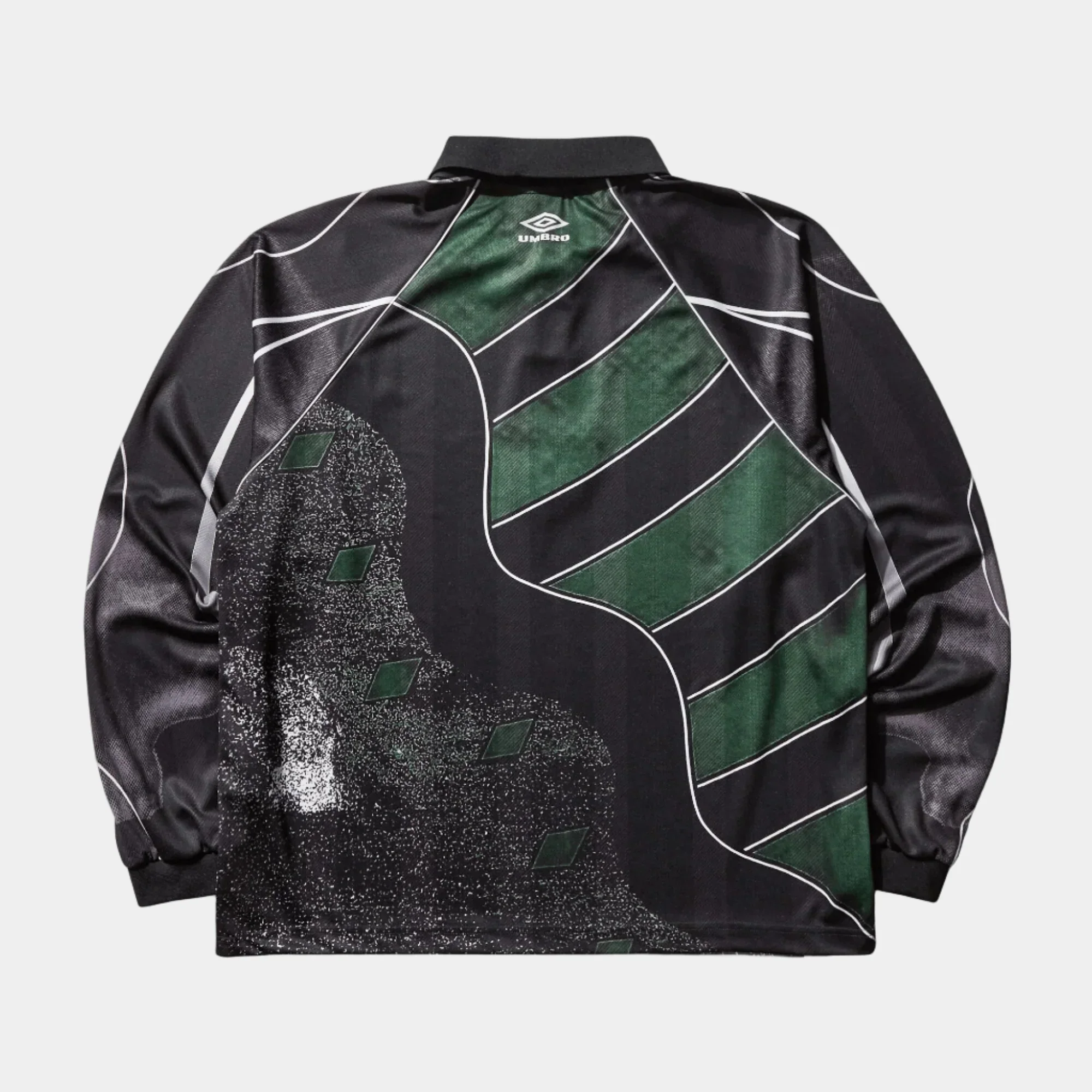 Umbro By Slam Jam 95 96 Long Sleeve Polo - Dark Green Black - Image 4