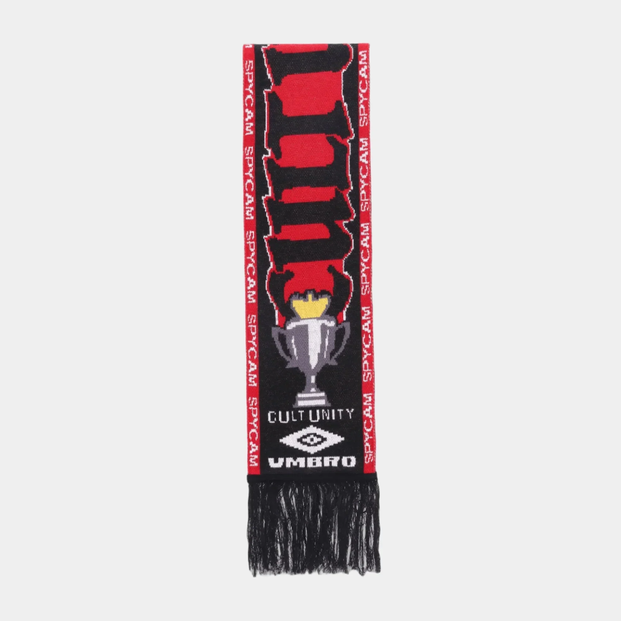 Umbro By Slam Jam Cult Unity Scarf - Black Red - Image 3
