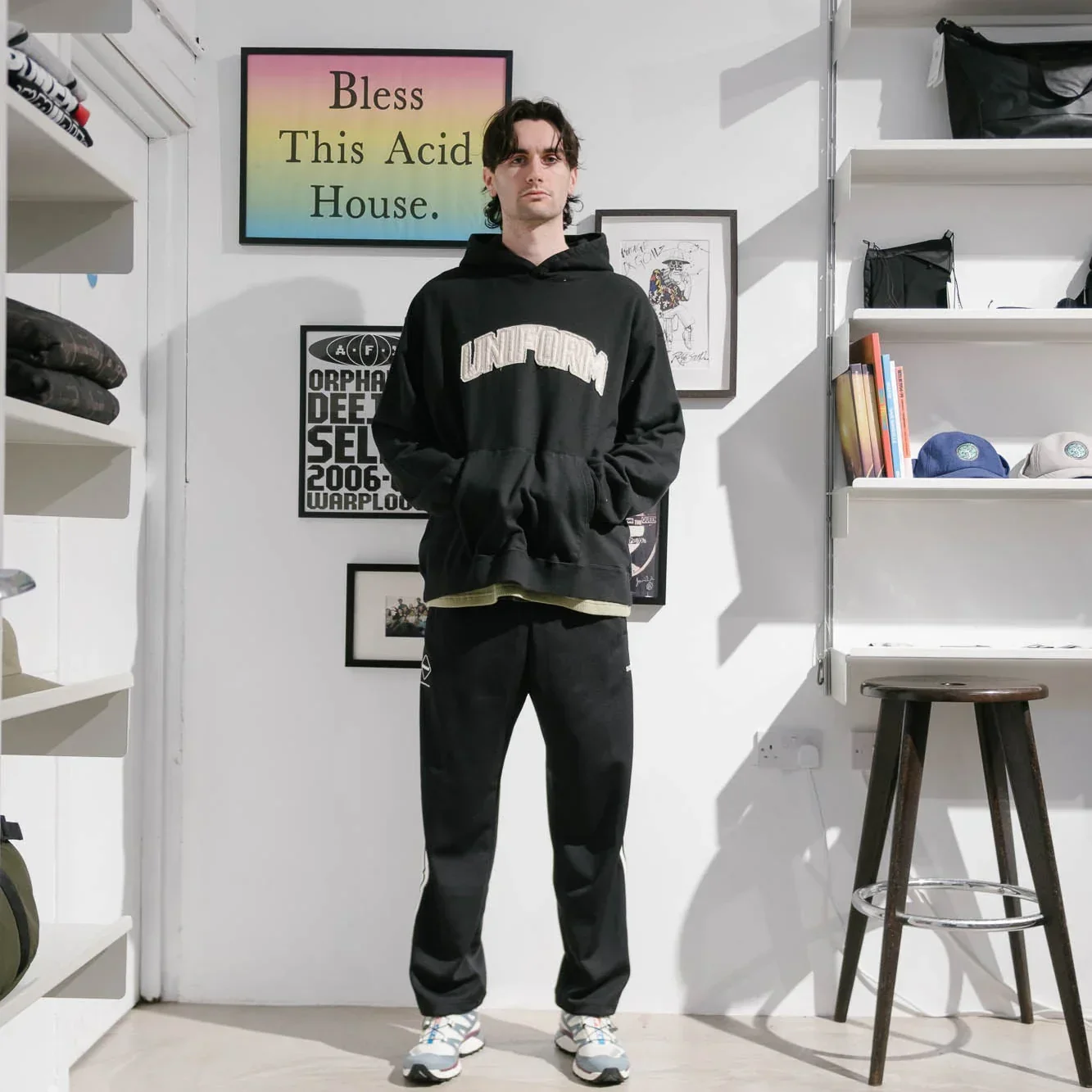 Uniform Experiment Cut Out Logo Sweat Hoodie - Black - Image 5