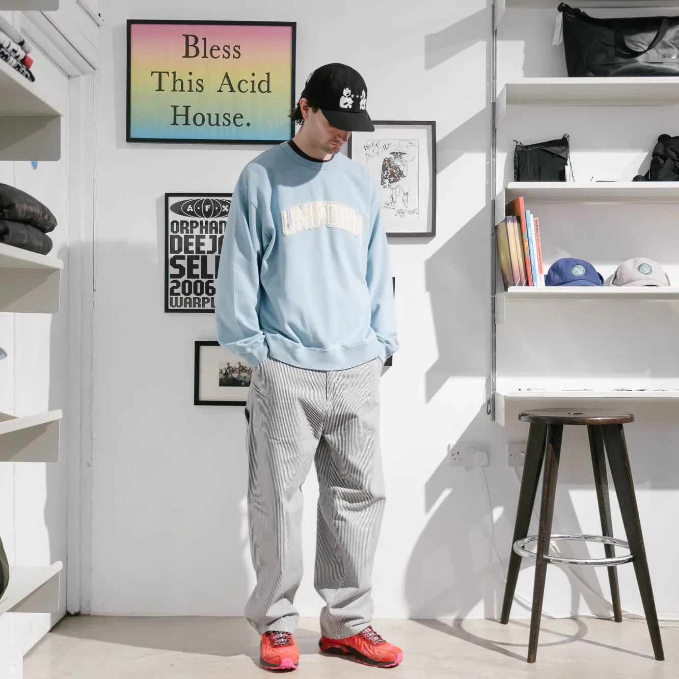 Uniform Experiment Cut Out Logo Sweatshirt - Light Blue - Image 5